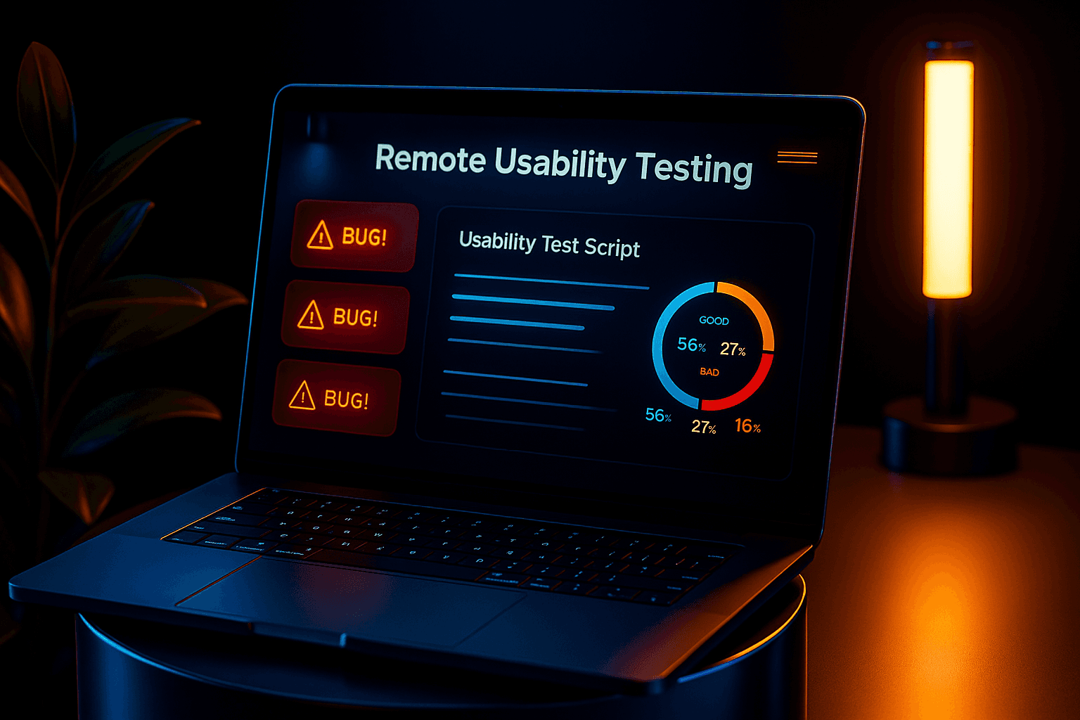 AI-assisted remote usability testing session showing automated bug reports