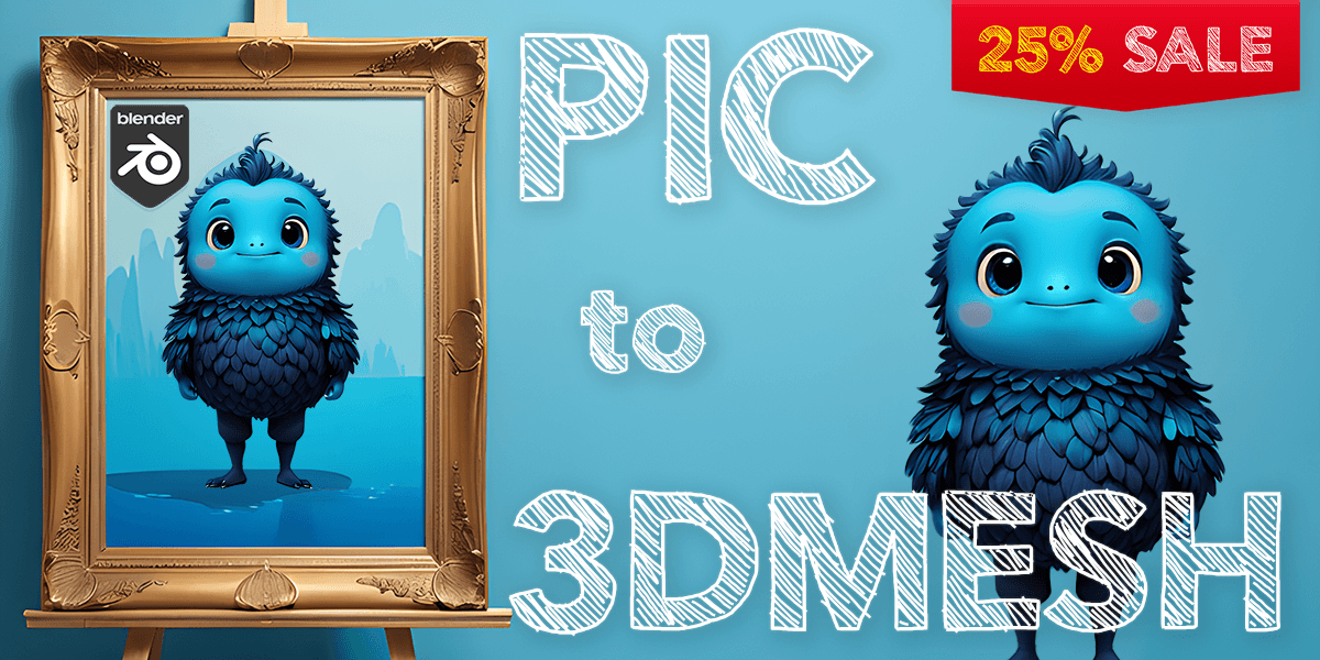 Pic To 3D Mesh is a Blender addon that transforms 2D images into detailed 3D models, providing a seamless way to bring photographs or illustrations to life in three dimensions.