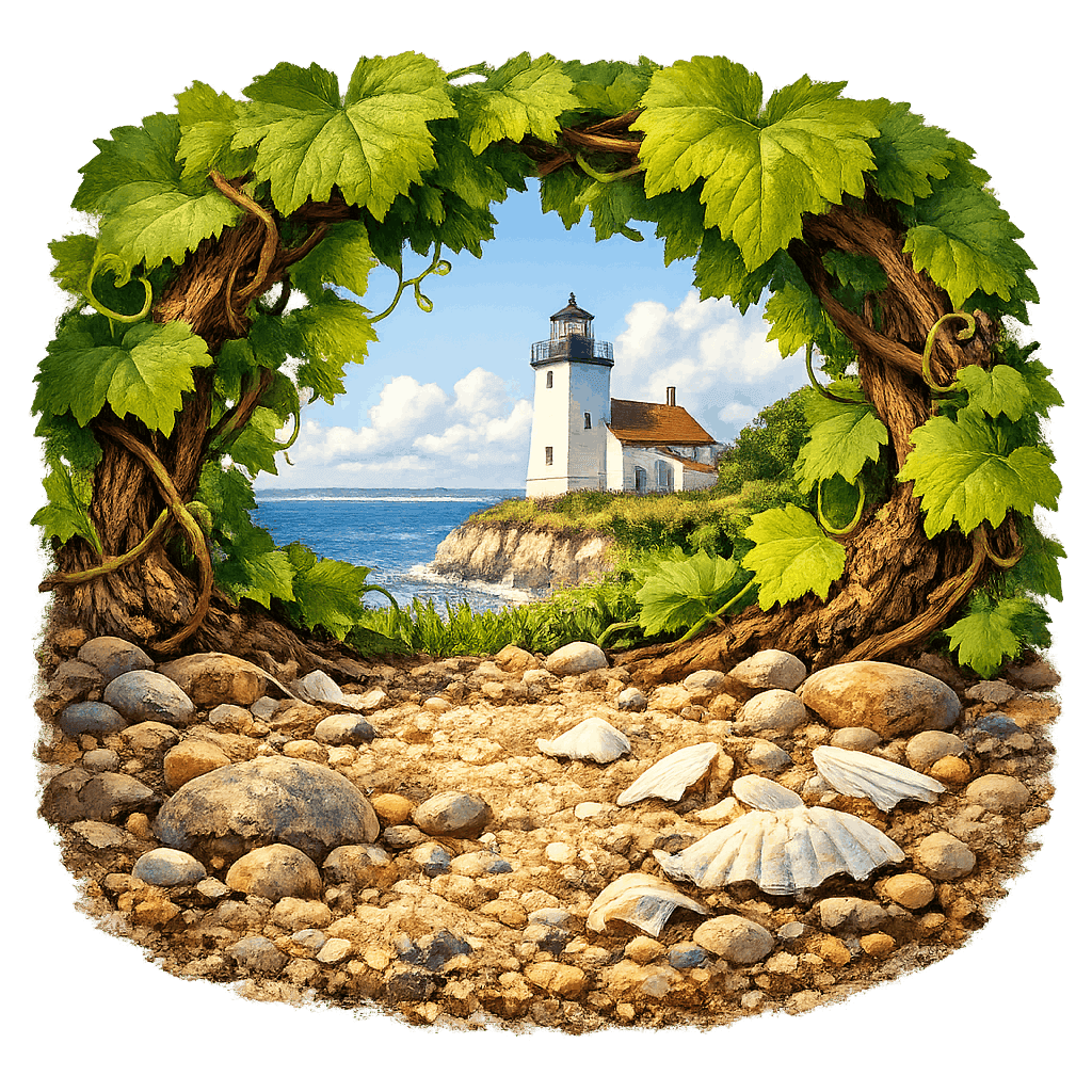 Detailed graphic of the North Fork wine region.