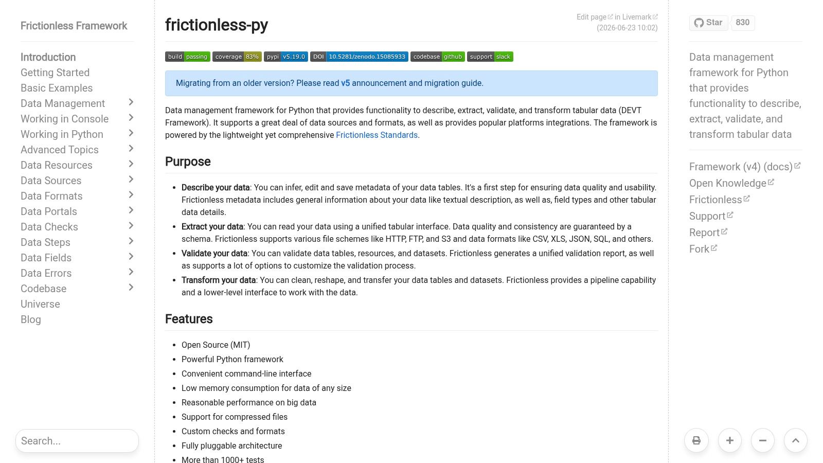 Frictionless Framework