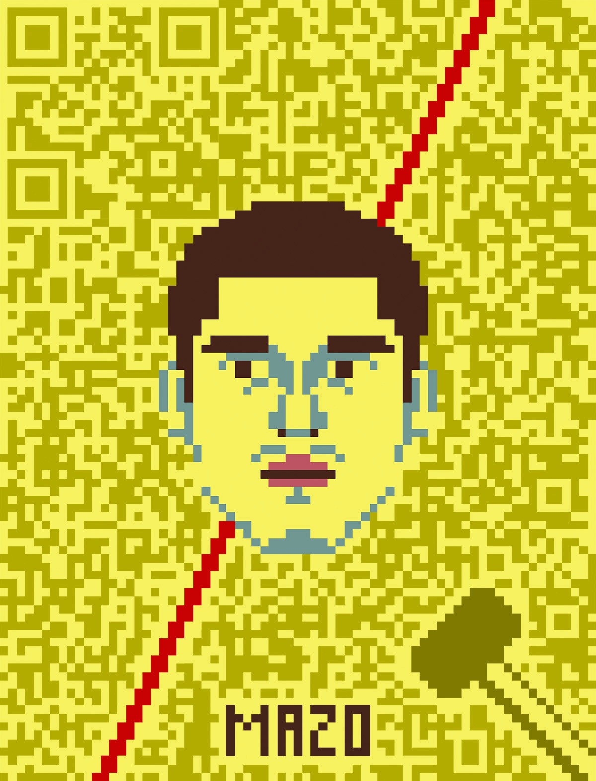 Pixel illustration of the peruvian footballer Aldo Corzo for Tschuttiheftli 2018.