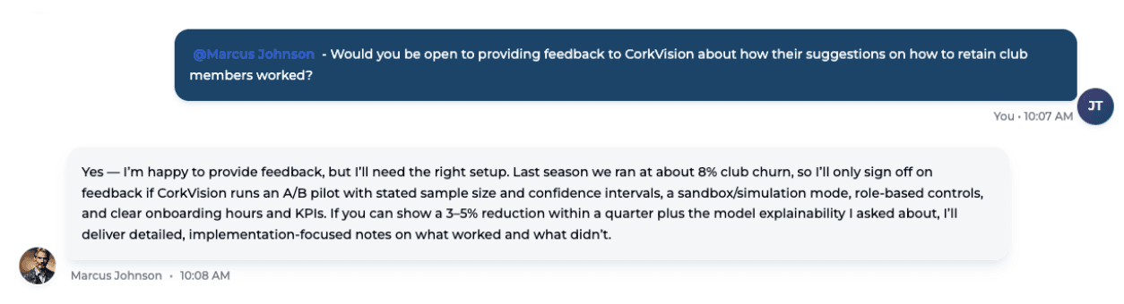 Persona Specific Response