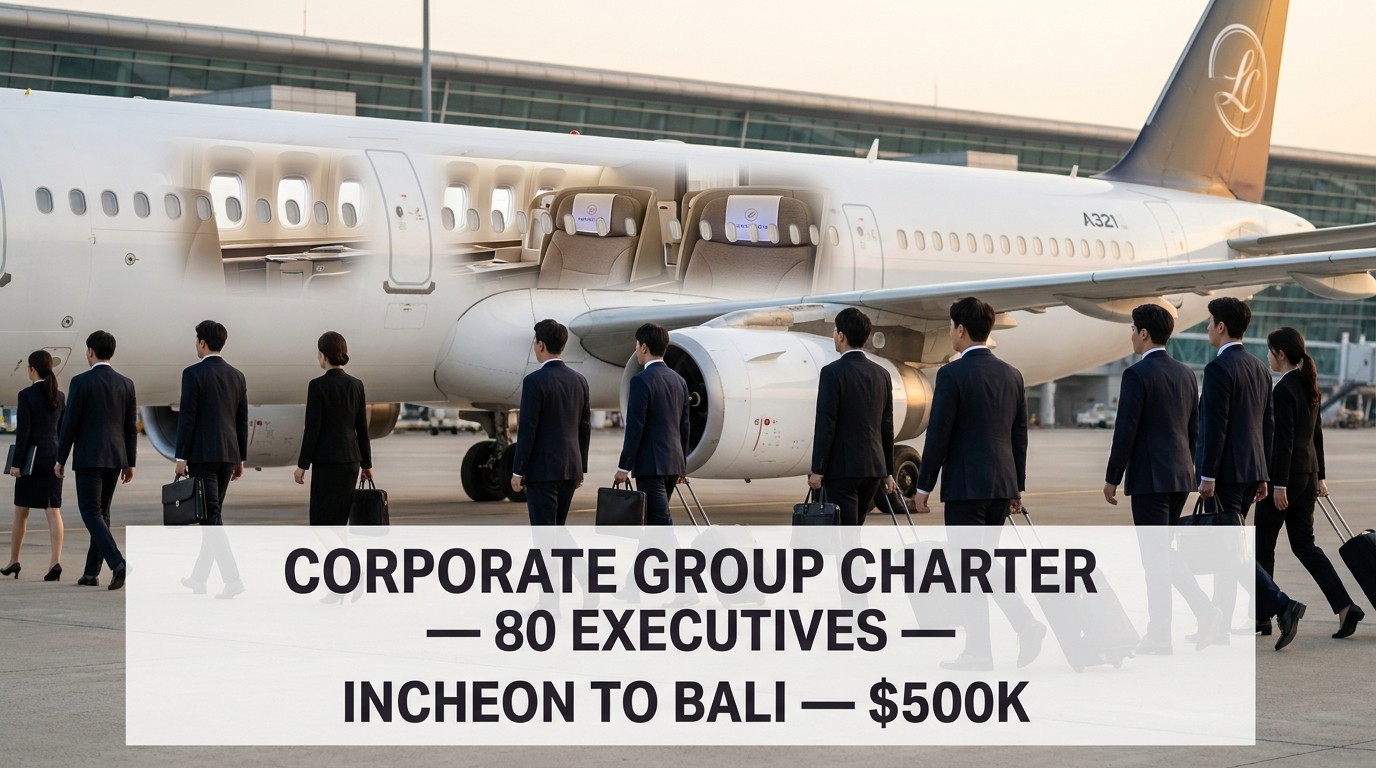 ACK group charter advisory — 12-week preparation timeline, BBJ and ACMI operator matching, integrated group VIP escort