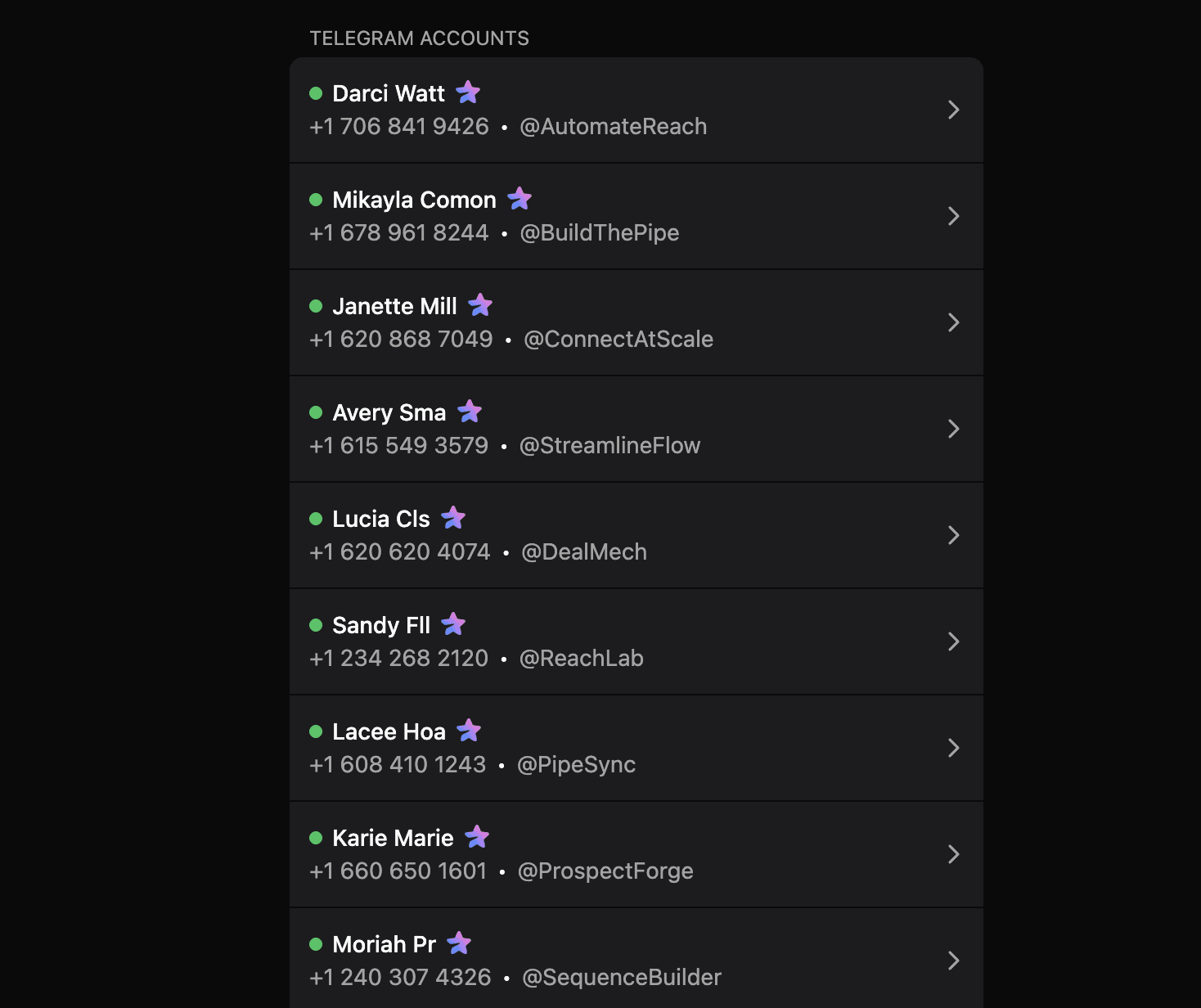 Outreach campaign setup to Telegram group chats in CRMChat dashboard 