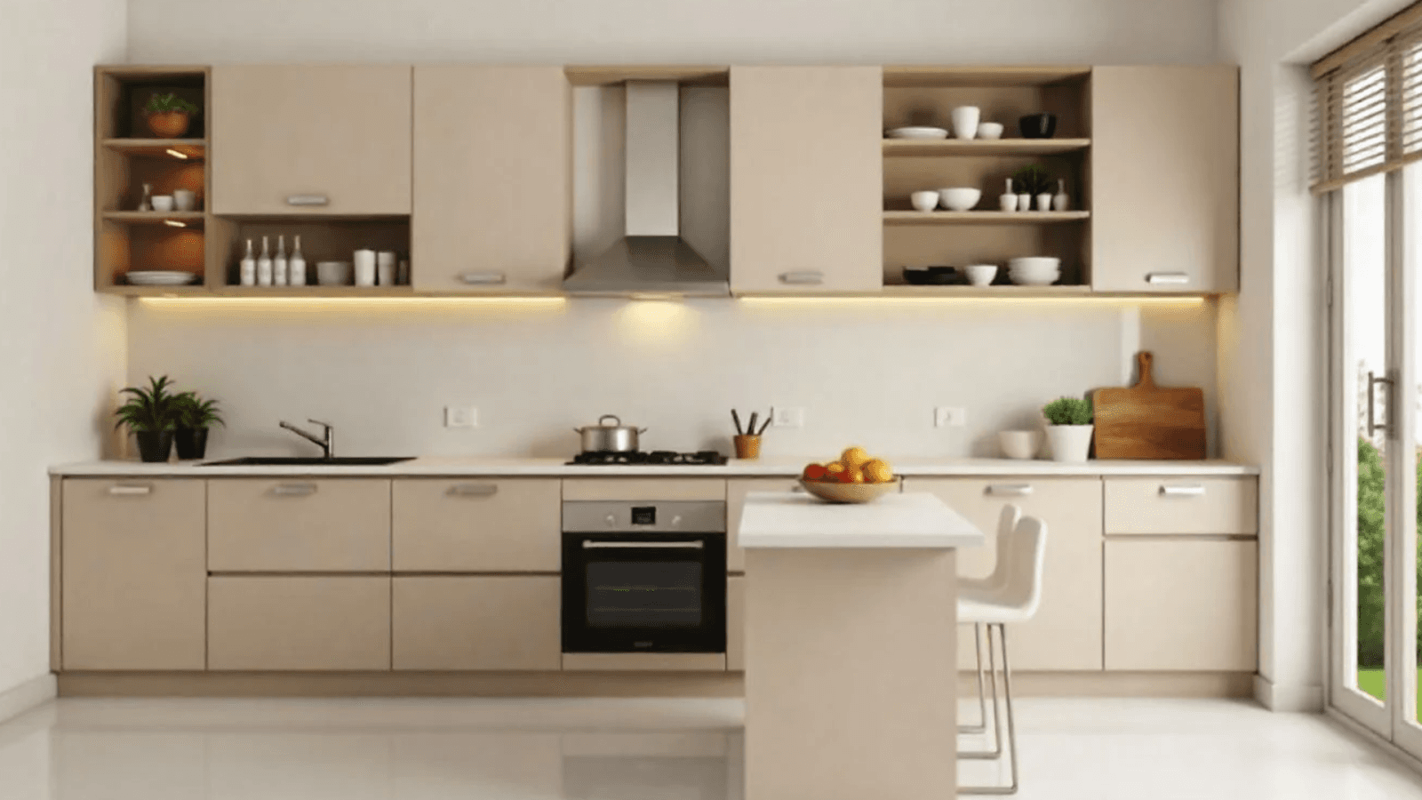Scandinavian Kitchen with Indian Functionality