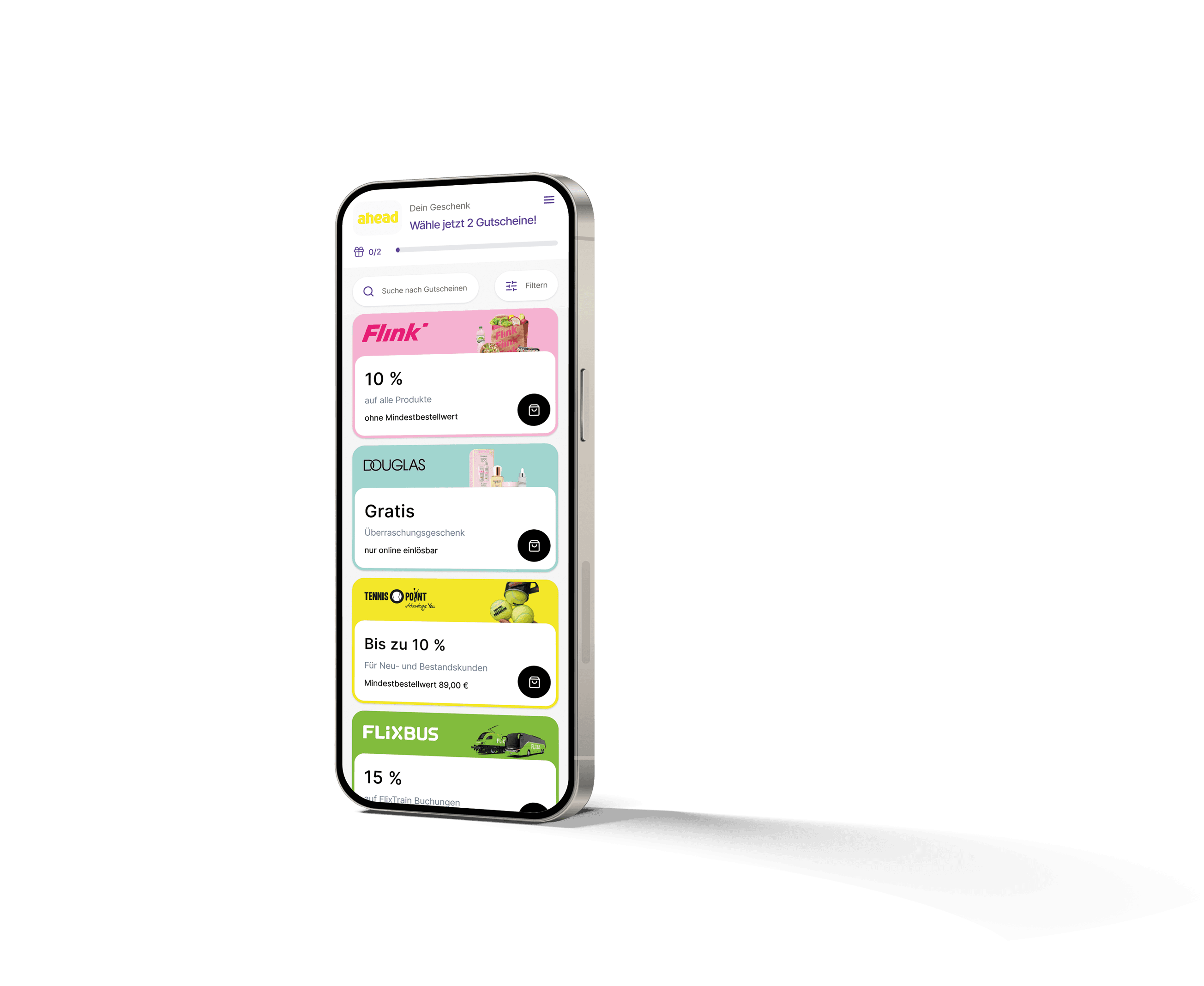 Smartphone mit Sovendus Voucher Network Produkt-Screen