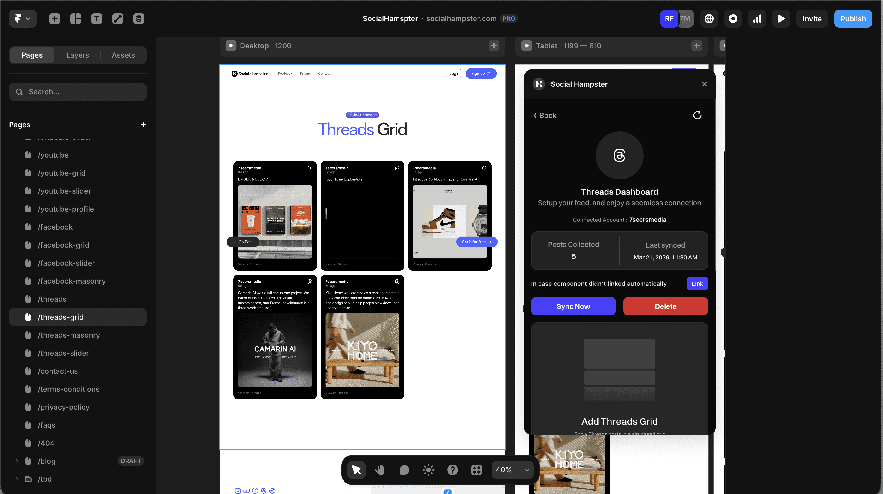 Threads feed by Social Hampster