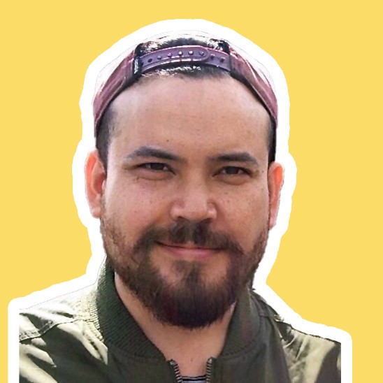 A photo of a man wearing a cap looking above
