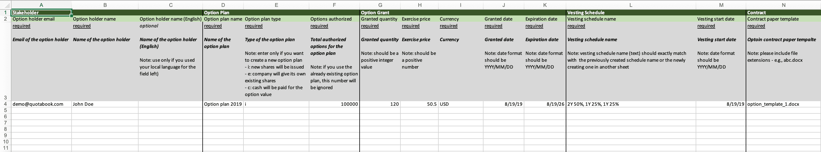 save and upload the template