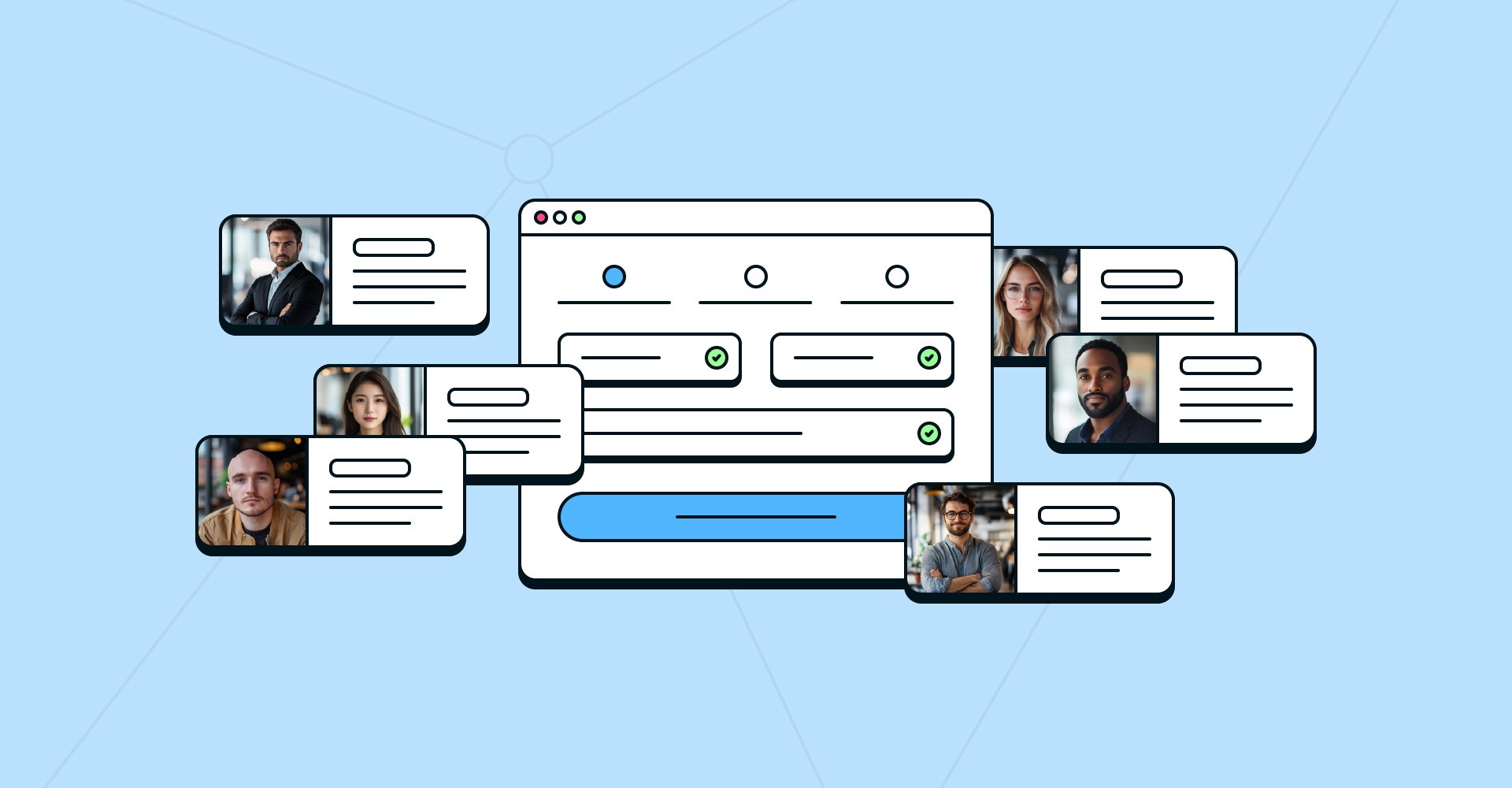 Illustration of YOONO search screen