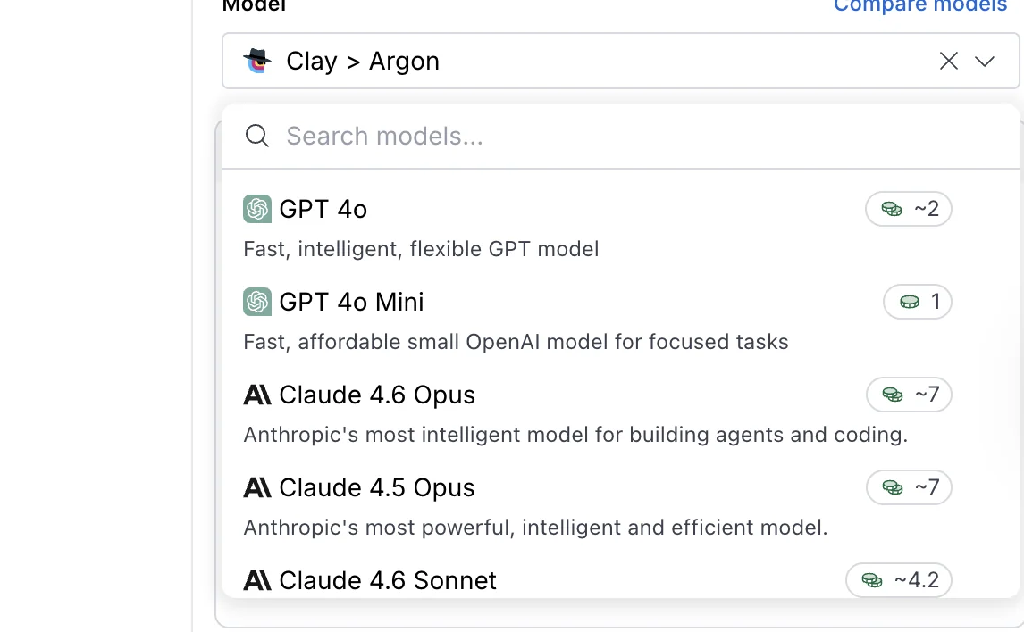 You can run Claude.ai and ChatGPT behind Clay's AI Agents to make them even more powerful