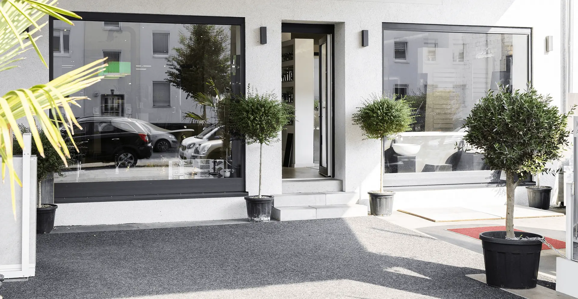 a room with a couch and a table