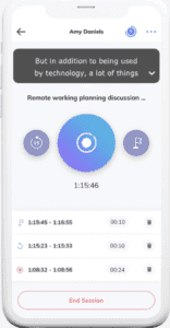 Screenshot of the Jamworks mobile app on the live session tab as apps for international students.
