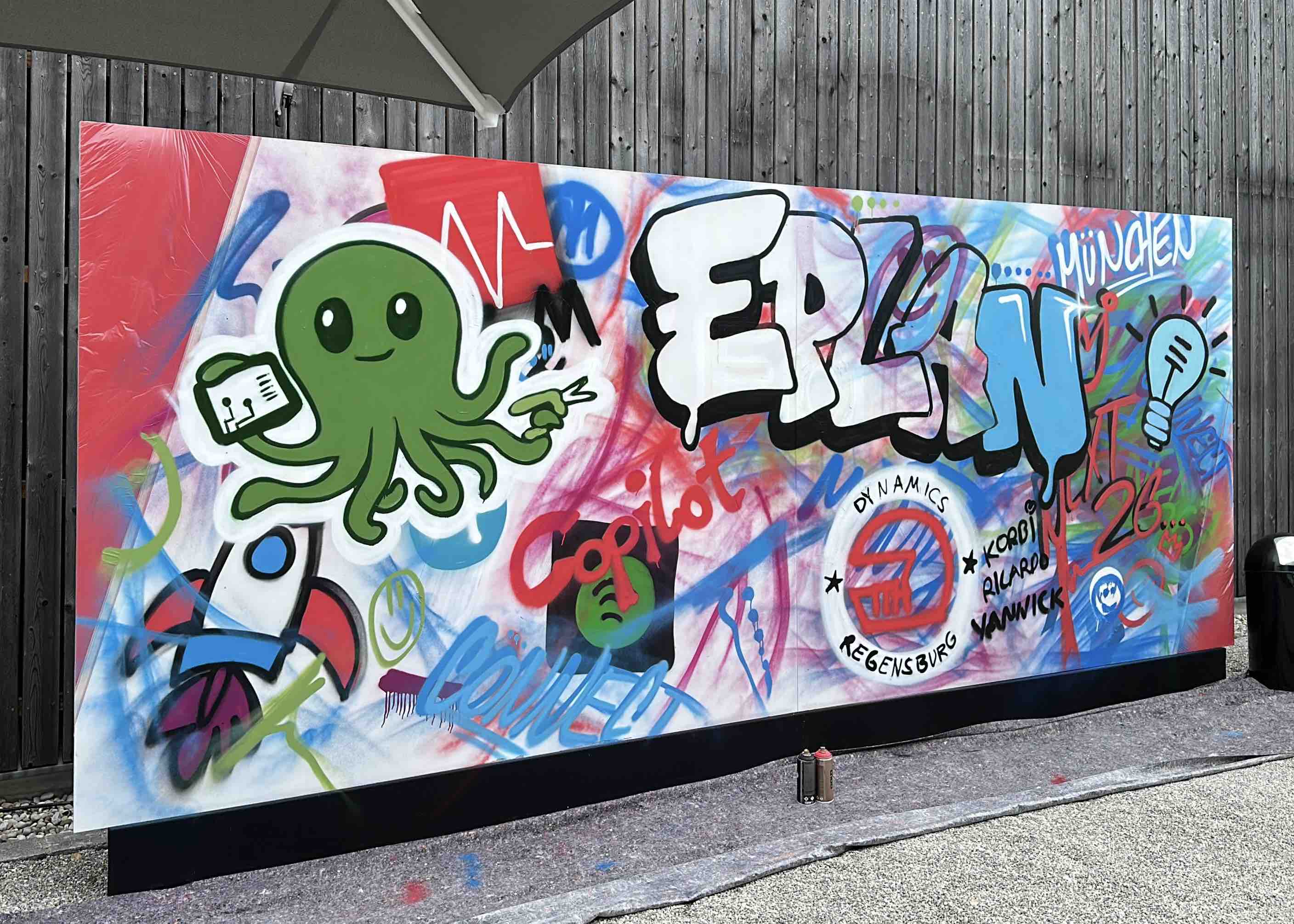 Graffiti Kunstwerk gemeinsam gestaltet bei EPLAN Next26