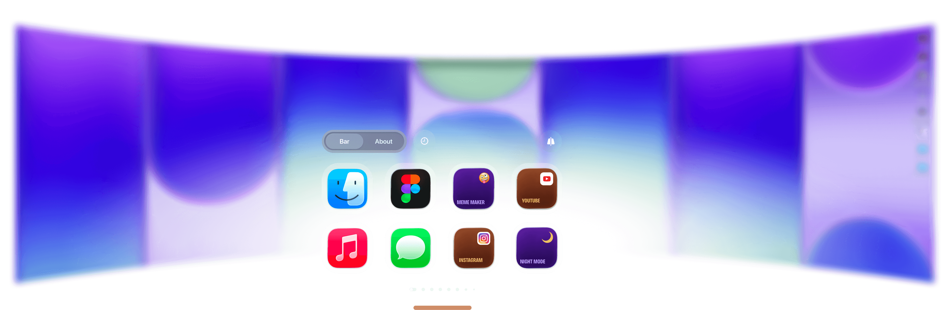 The interface of the visionOS choclift app
