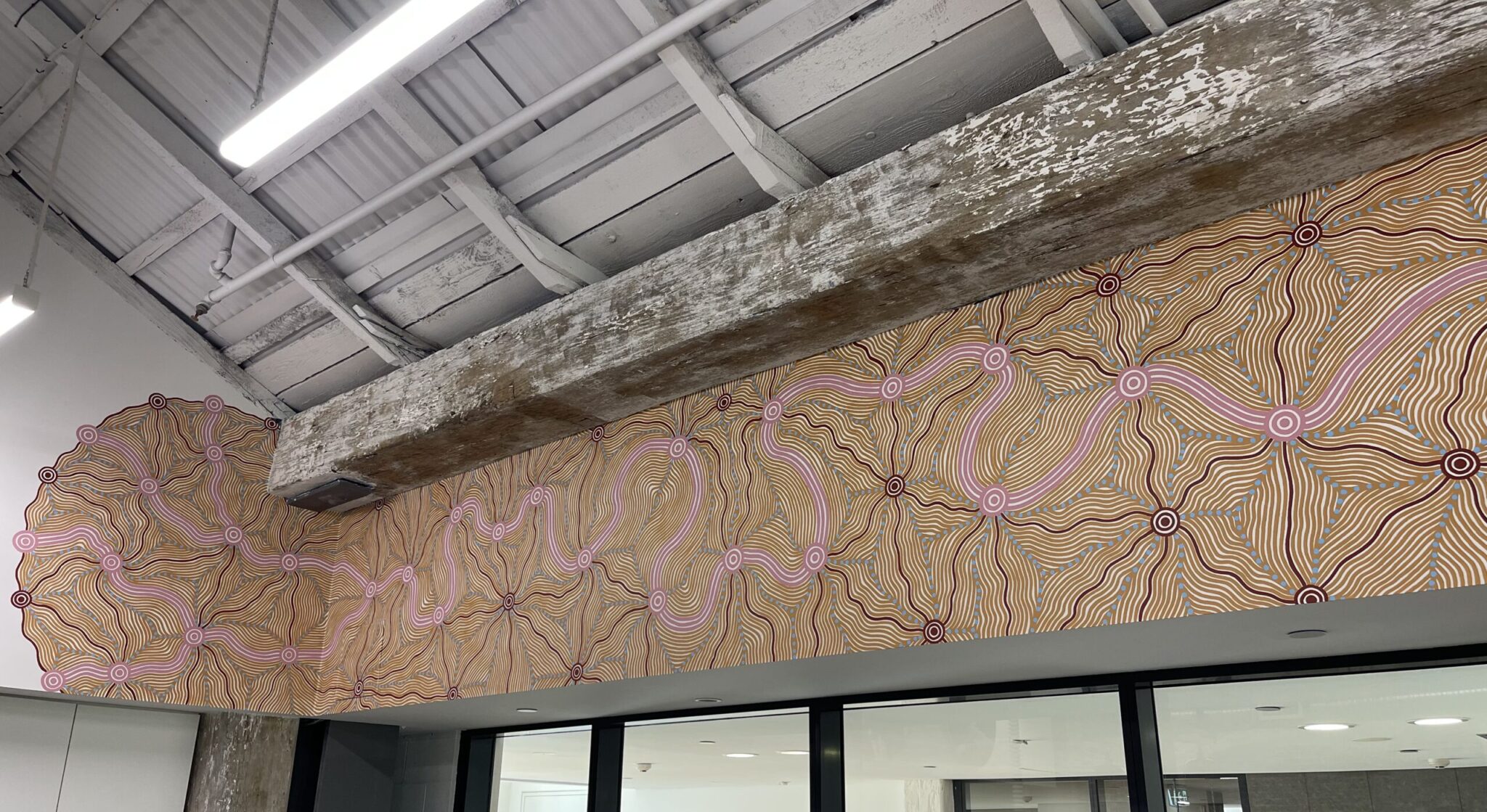Wide photo of office mural