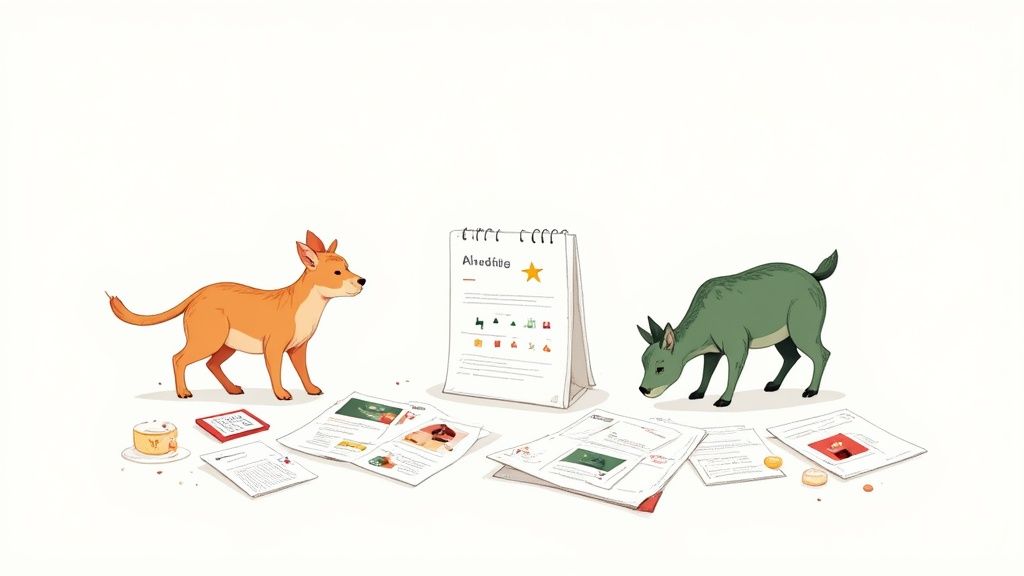 Ein Fotograf bespricht mit einer Kundin die Ergebnisse auf dem Kameradisplay