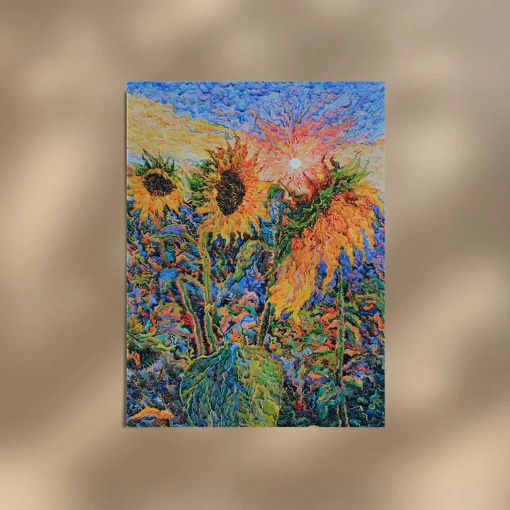 premium art poster and canvas prints, with originals available, from QART , of the artwork " Sunflowers "