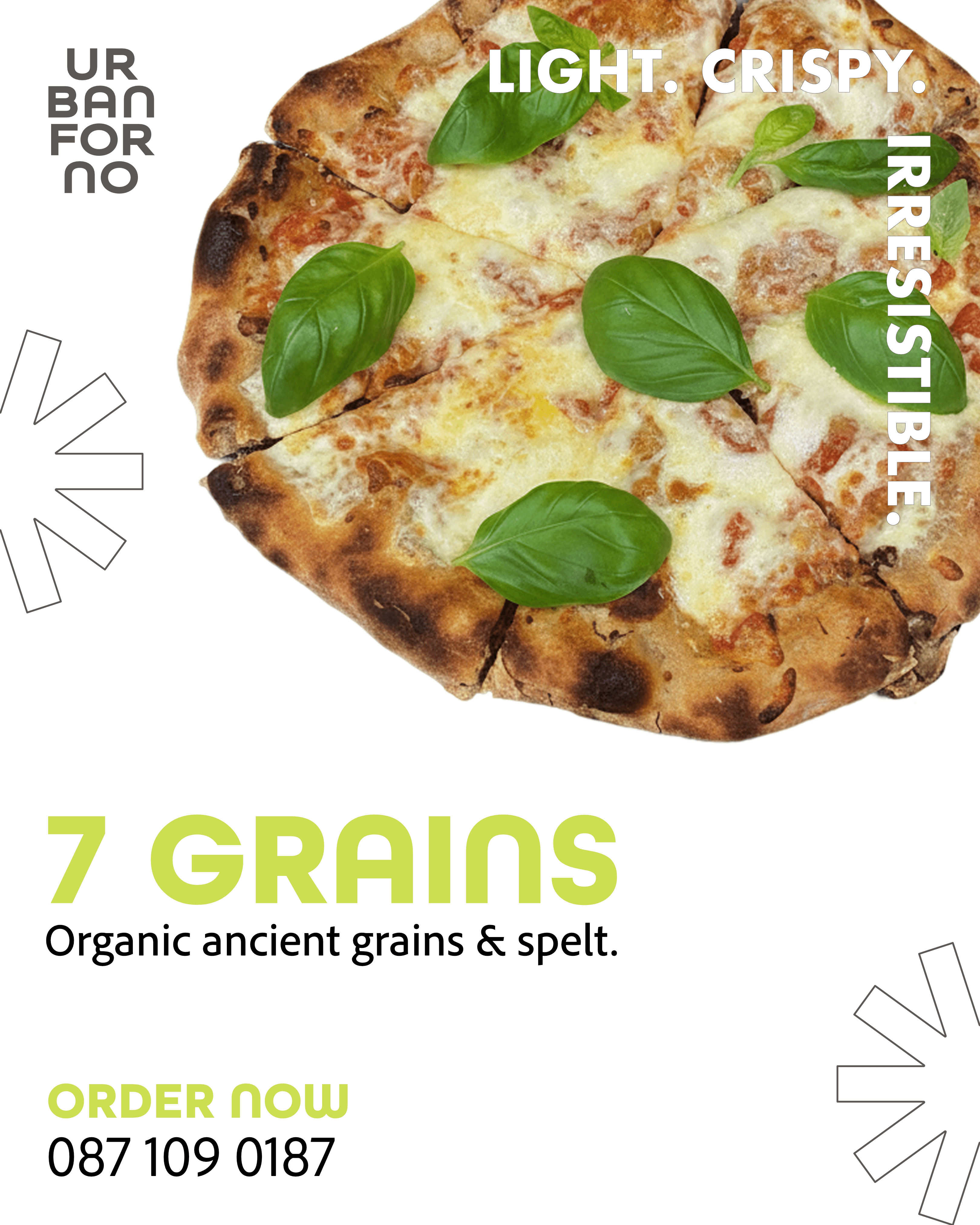 poster for urban forno showcasing a new pizza