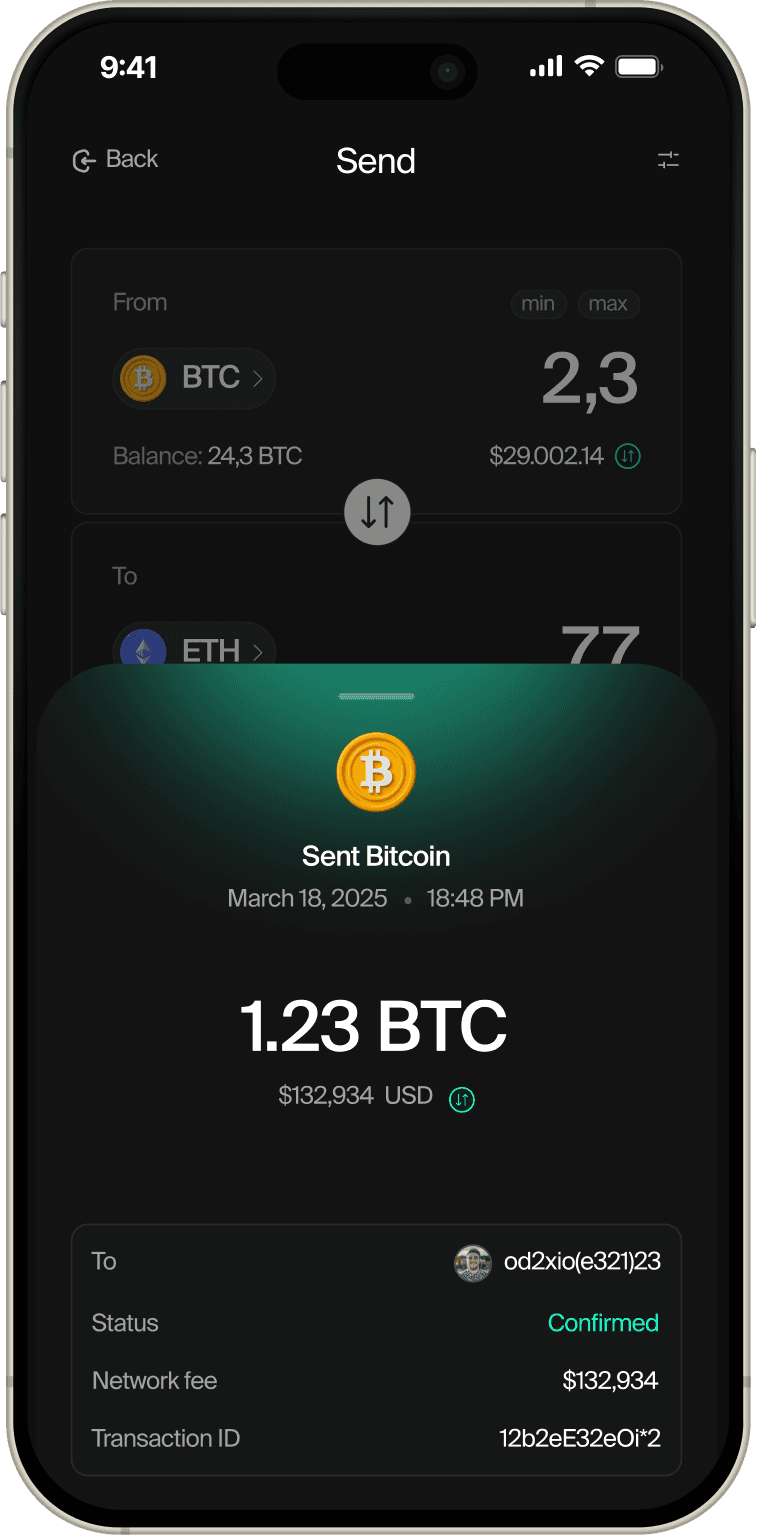 Send Bitcoin securely with wallet