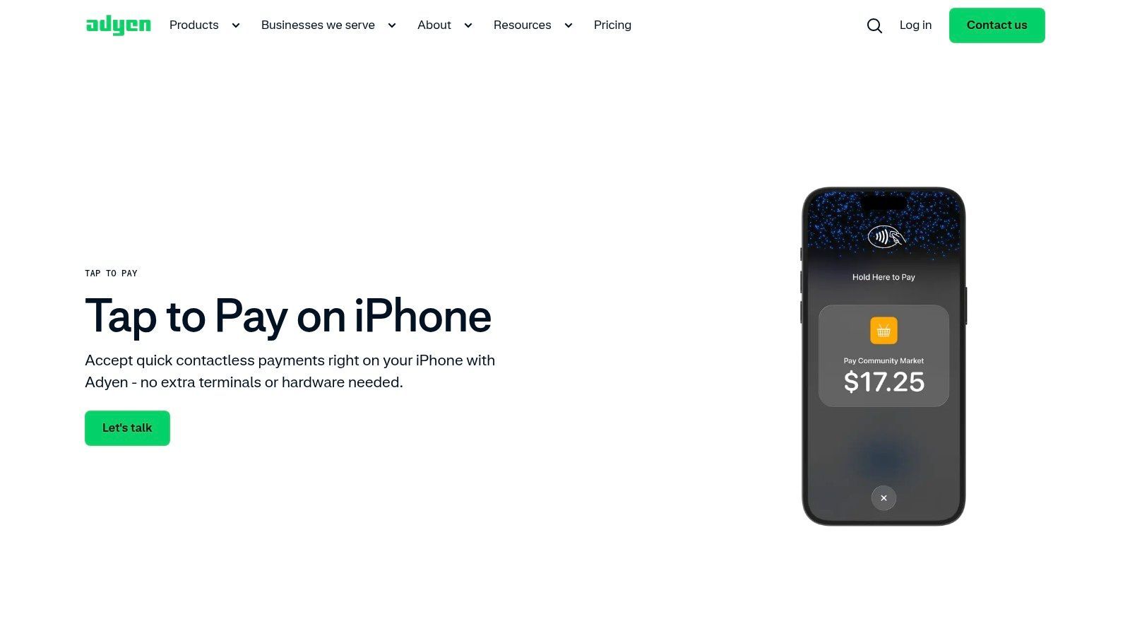 Adyen tap to pay on iphone