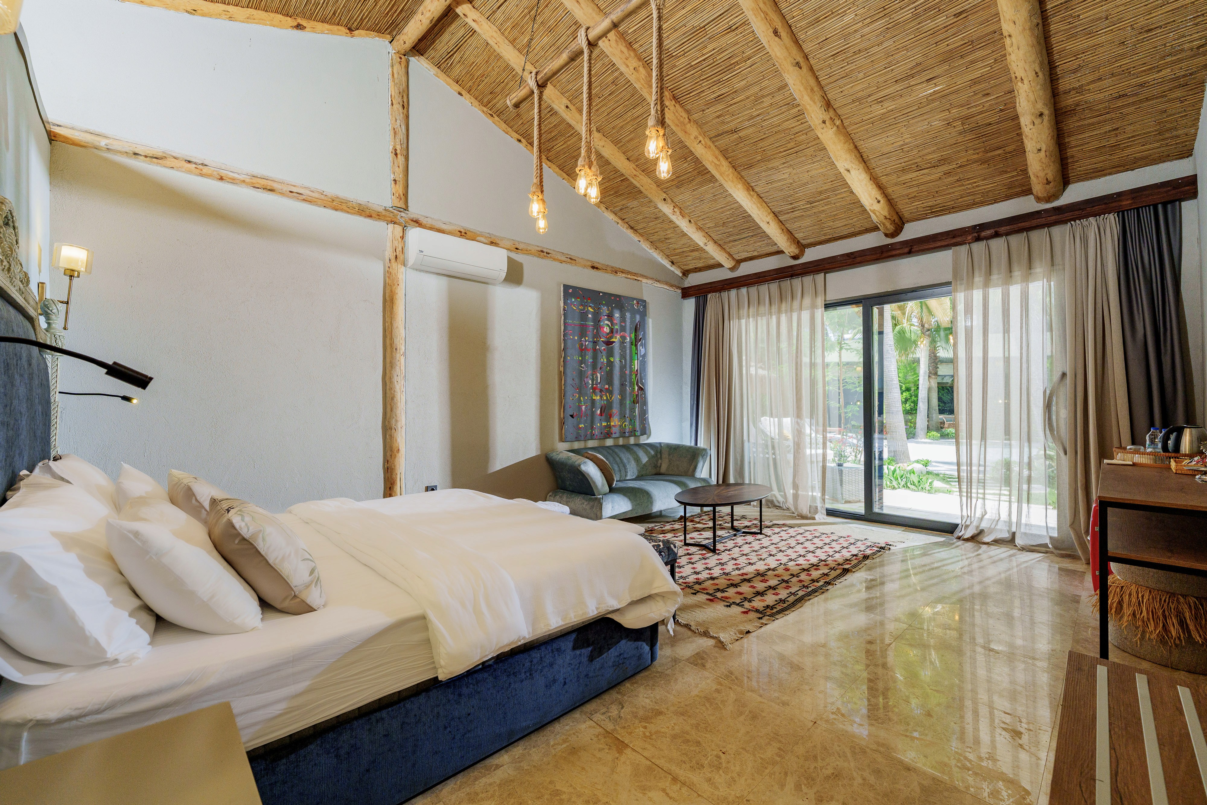  the private hot tub on the balcony, modern design with clean lines and natural materials.
