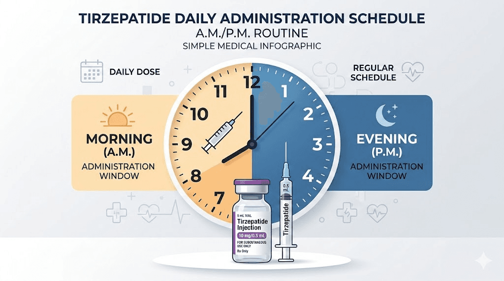 Best time of day to inject tirzepatide morning versus evening comparison