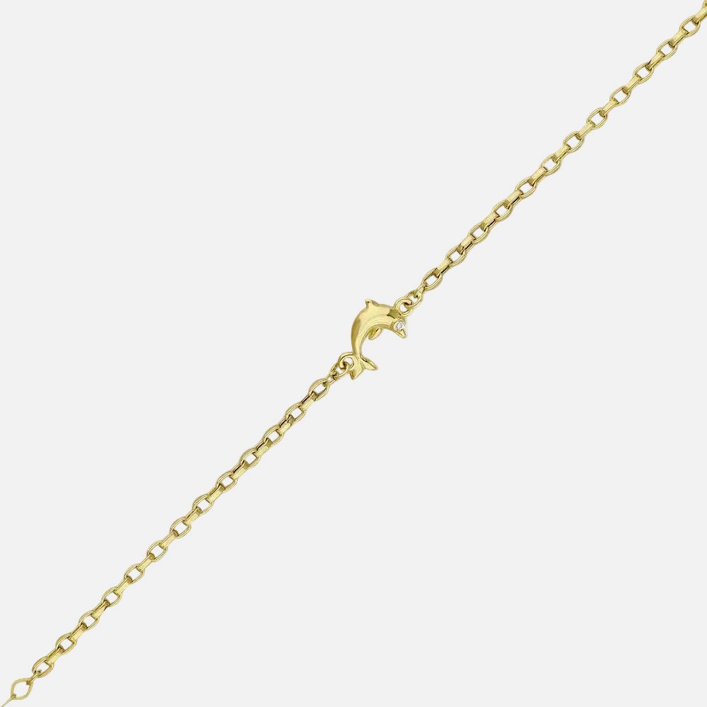 Yunus Figürlü 14 Ayar Altın Çocuk Bileklik Zarif Tasarım