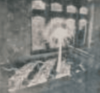 herd of sheep on road painting