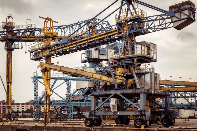 A large construction machine hard at work on site