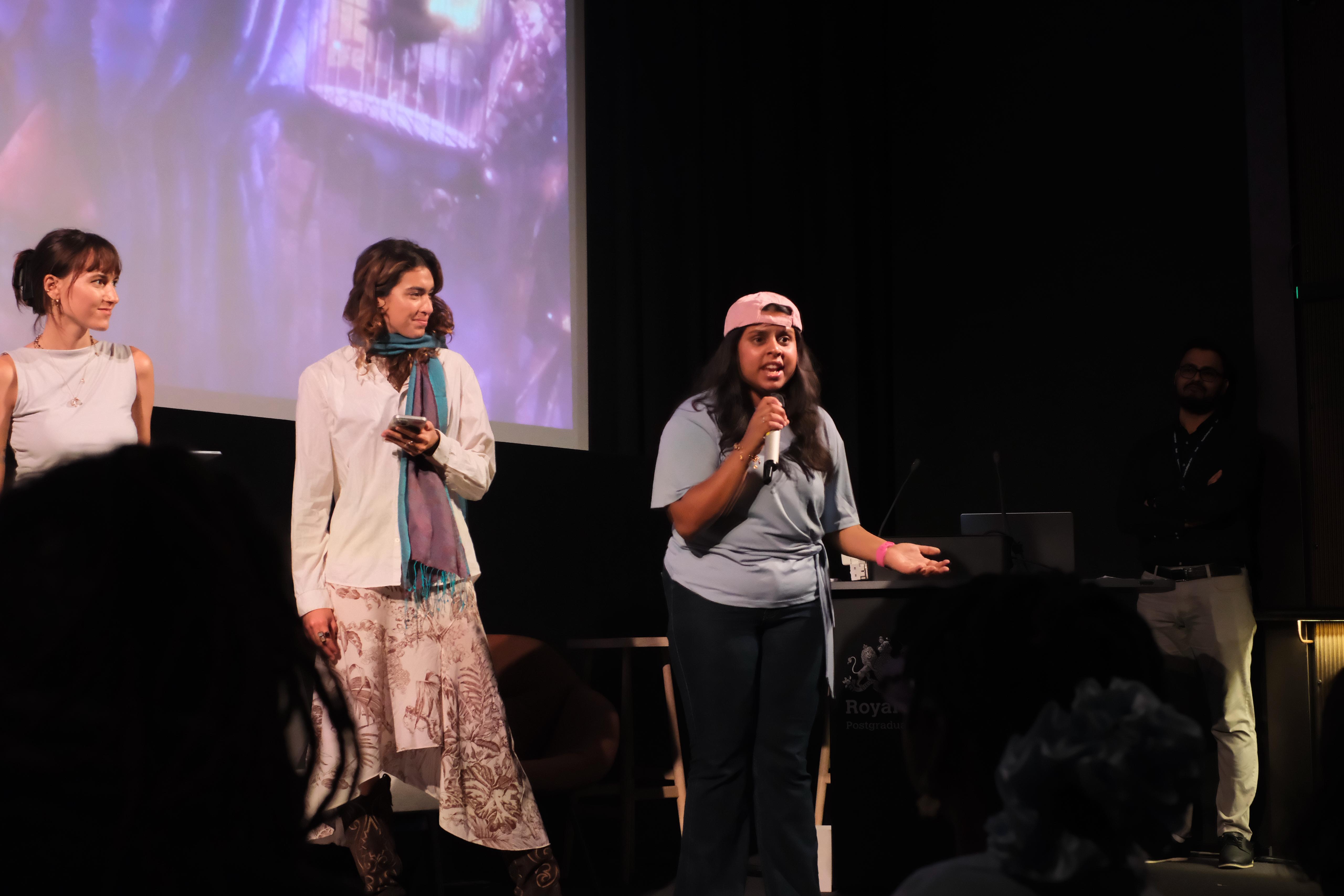 a person standing in front of a building