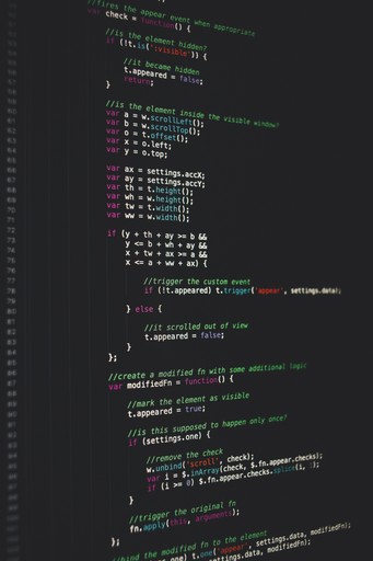Computer screen with code