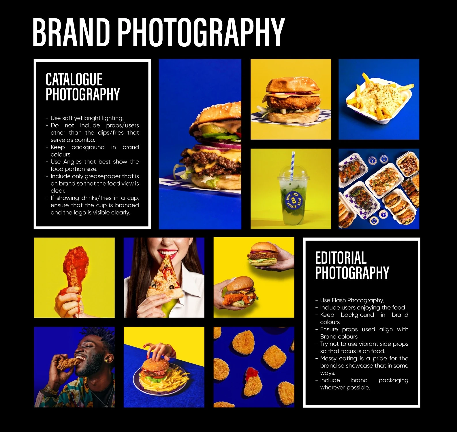 Brand photography direction with description