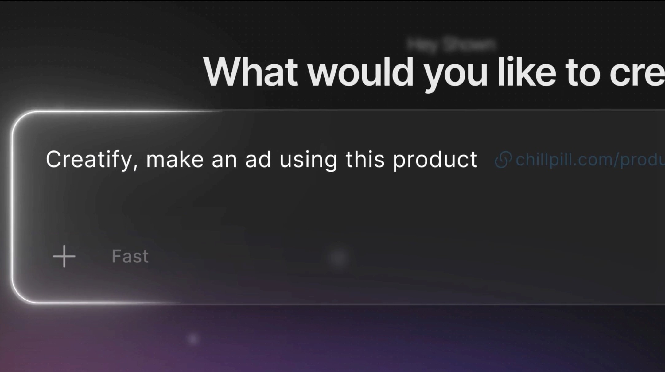 Prompting Creatify Agent with a product link