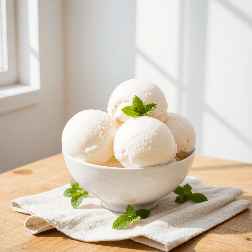 product photography of bowl of ice cream