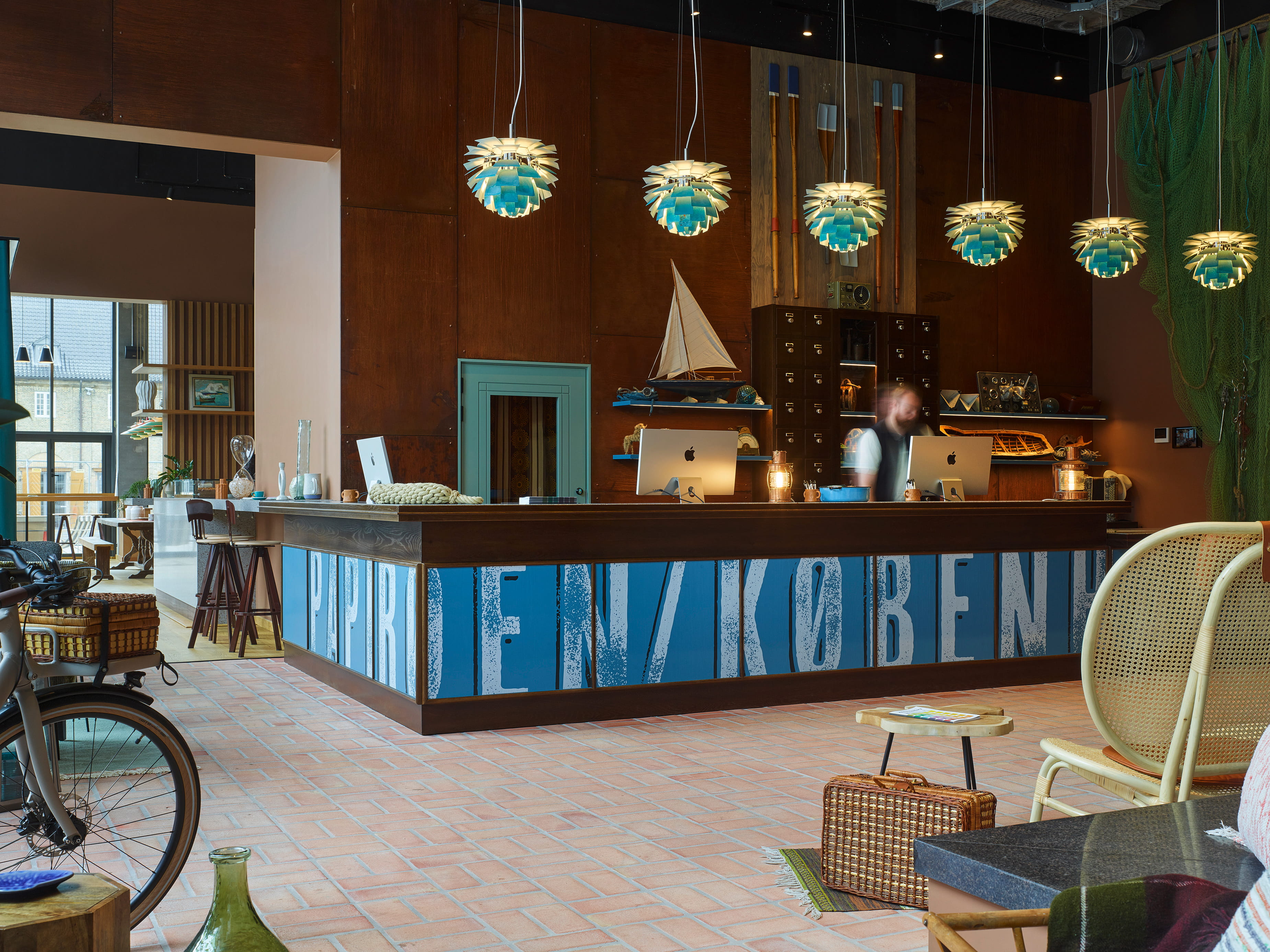 The reception area of the 25hours Hotel Paper Island