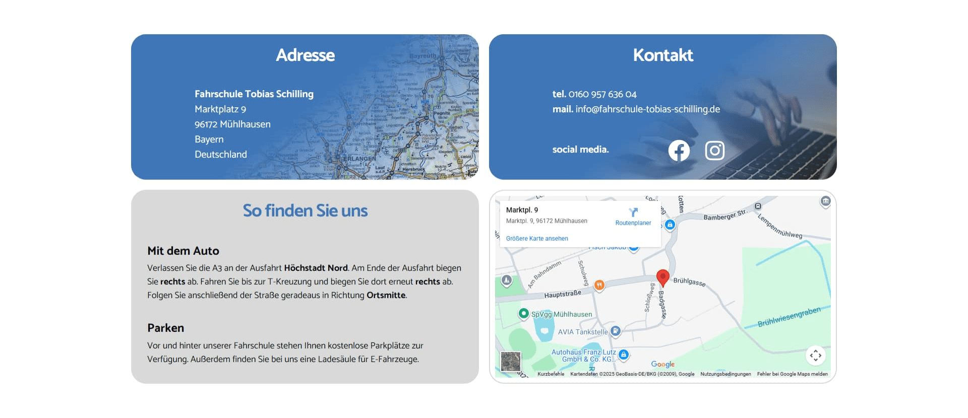 Webseite von Fahrschule Schilling
