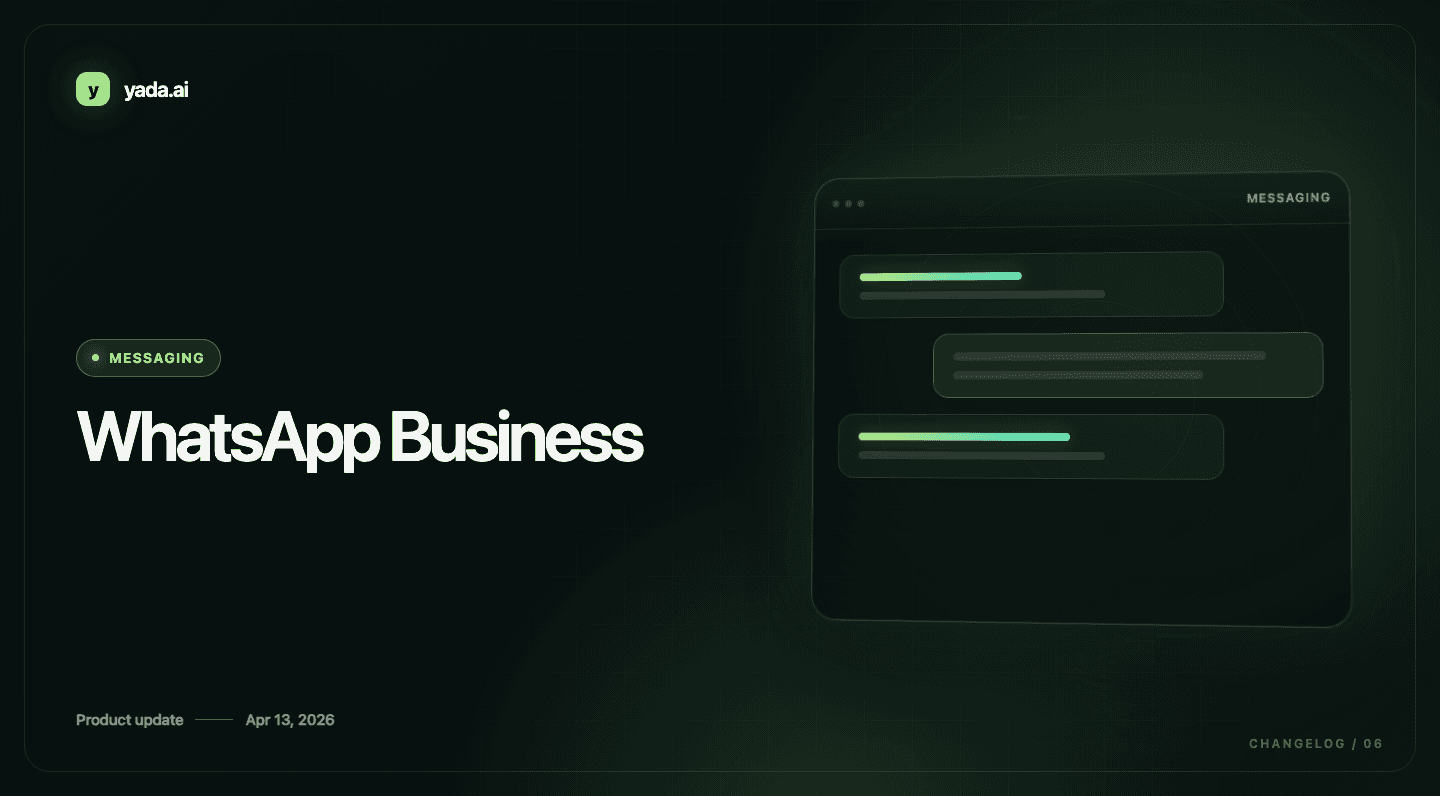 WhatsApp Business — Yada Messaging product update