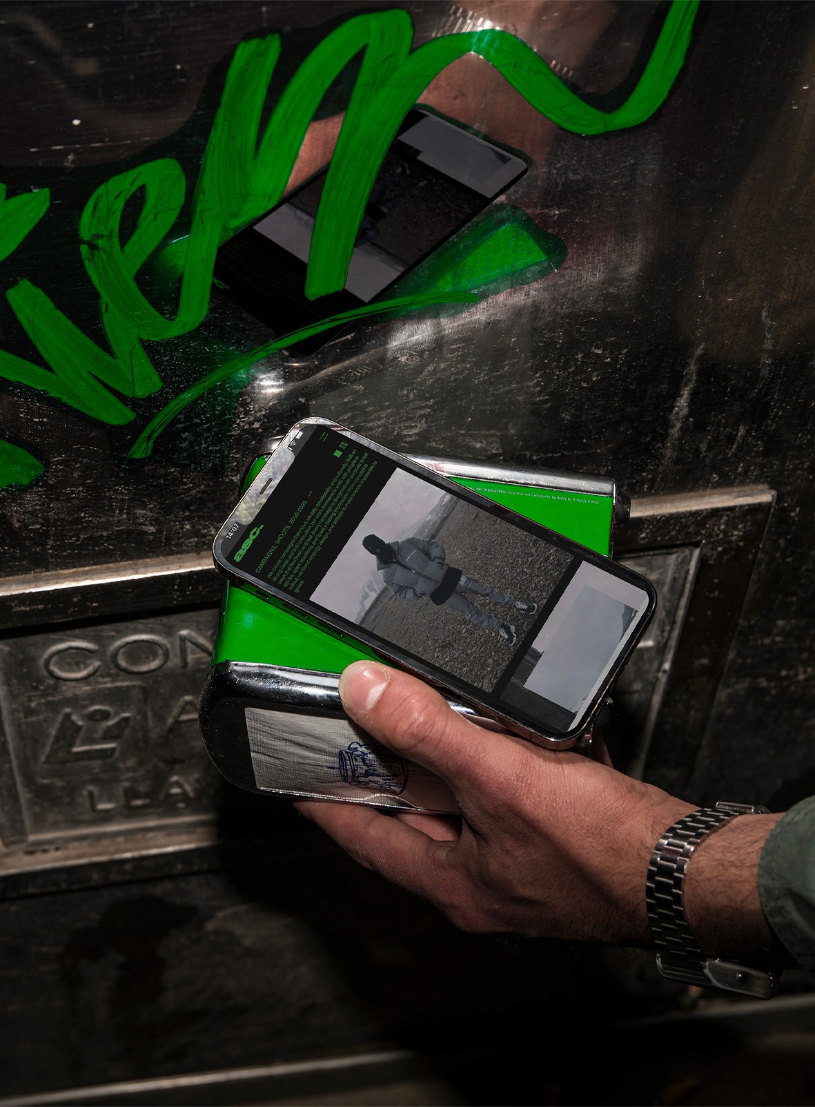 Red and orange smoke explosion in desert at sunset