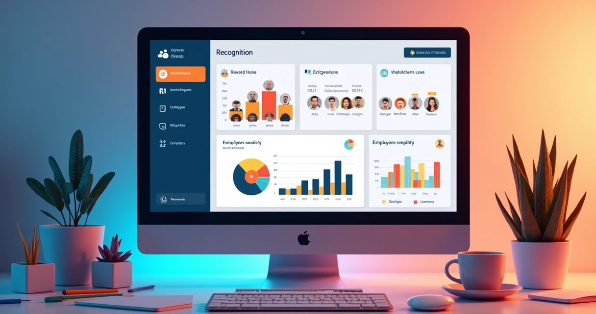 Tela de dashboard de plataforma de reconhecimento.