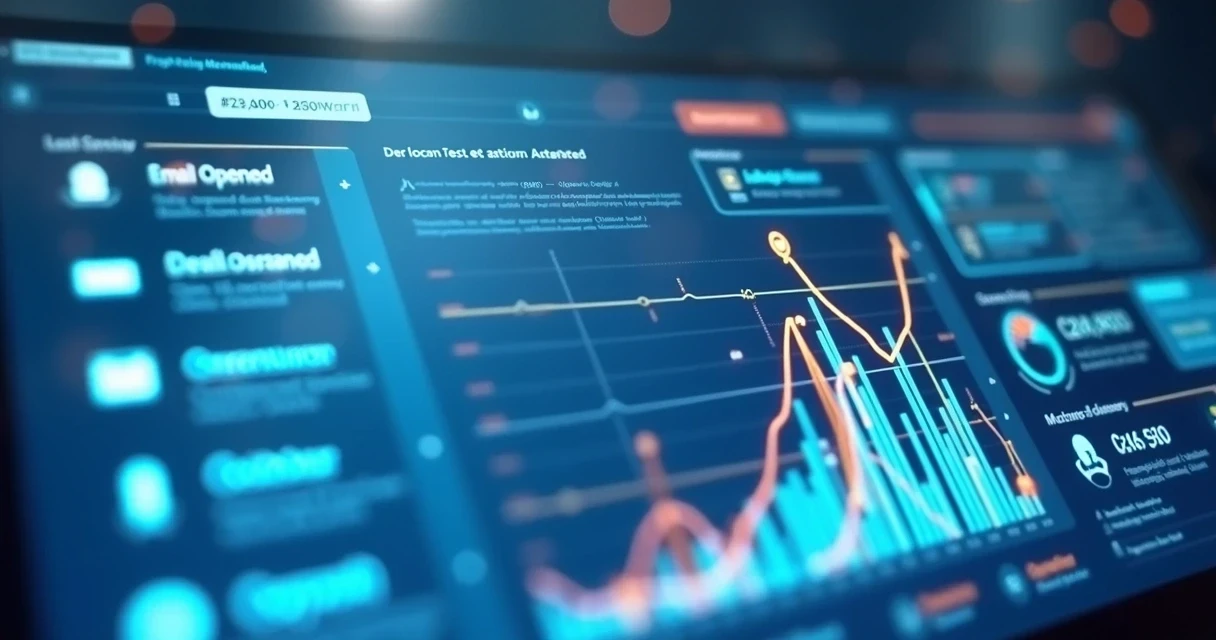 Painel digital mostrando sistema de lead scoring com pontuações