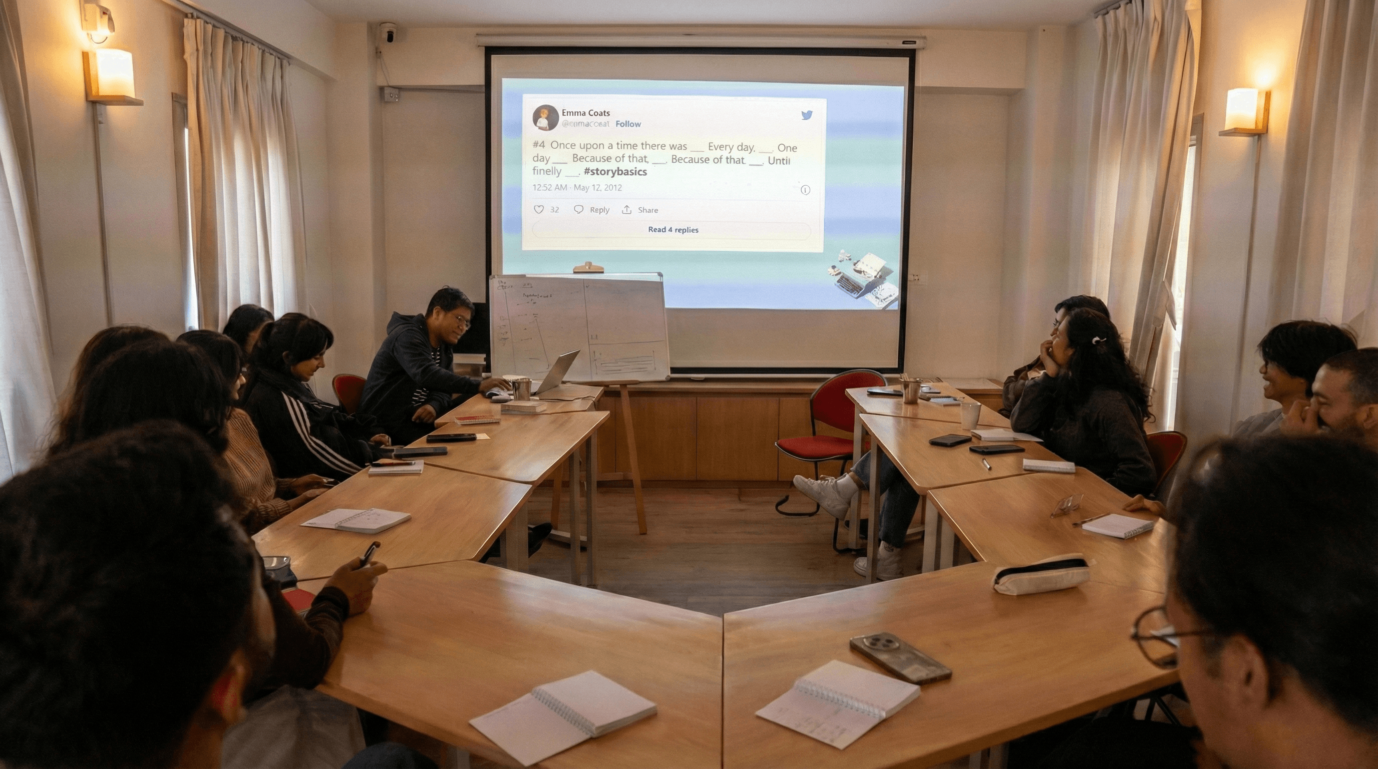 Modern kitchen with modern chairs set and a window 