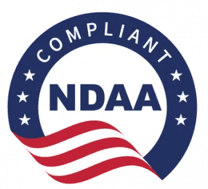 NDAA Compliant seal with stars and stripes