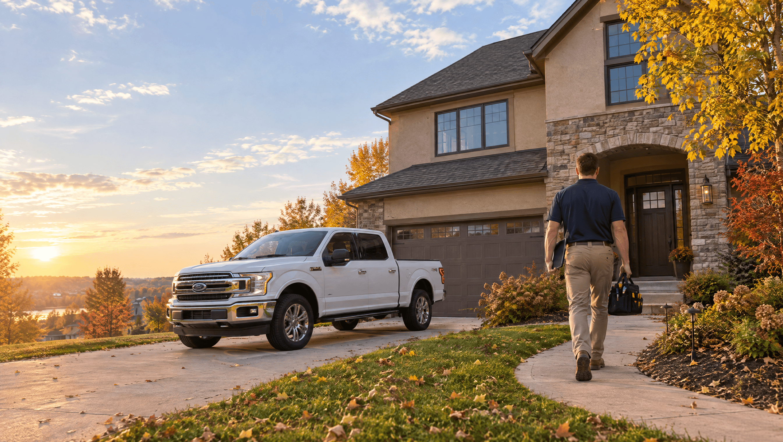 HomeSight inspector arriving at a Twin Cities home