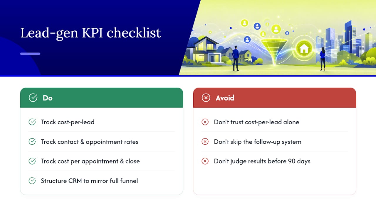 Chart comparing real estate lead KPIs