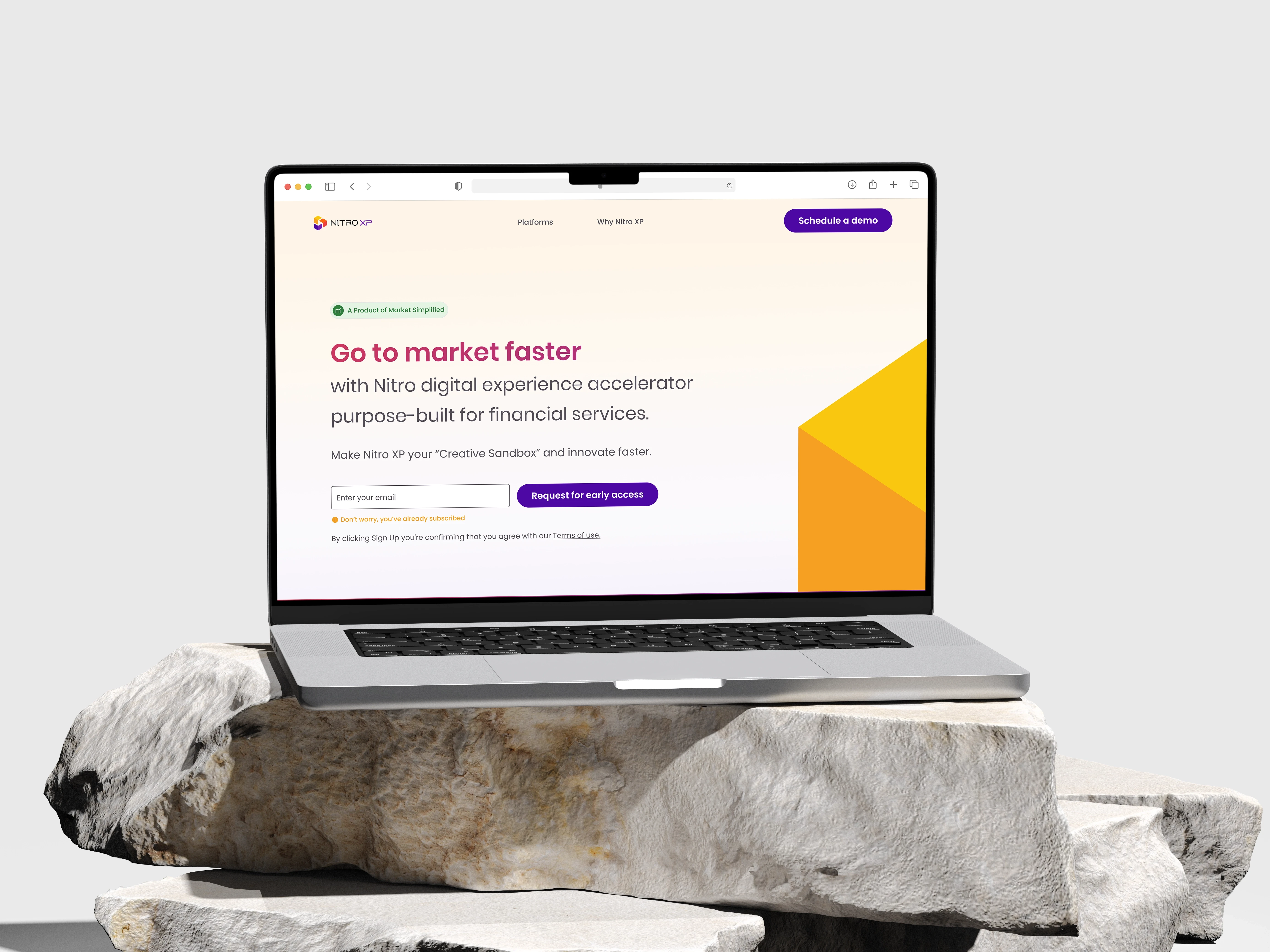 Nitro XP website on a macbook