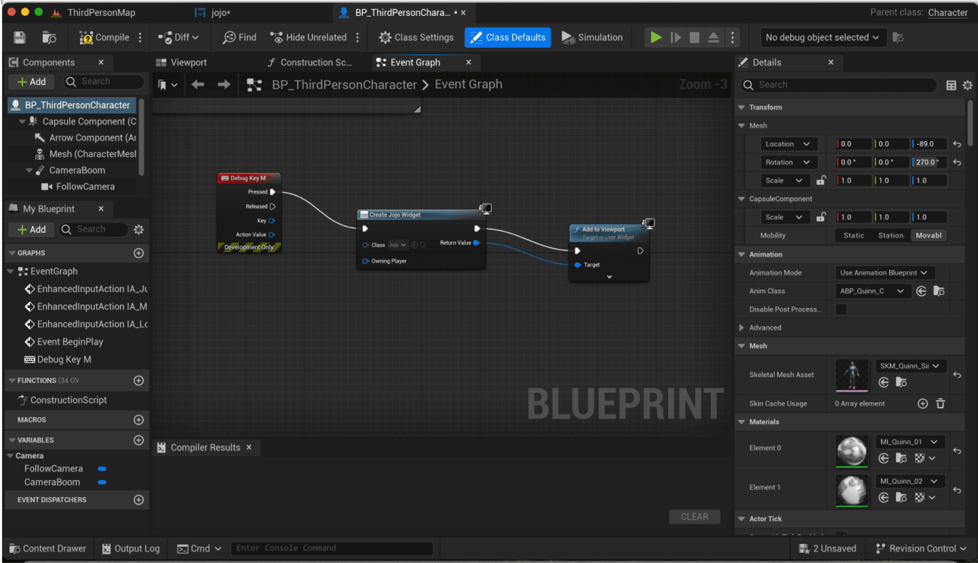 Add the UI widget to the Blueprint.