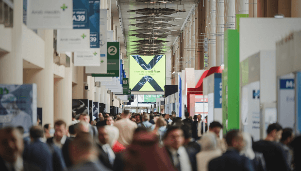View of a crowd of people at the Arab Health Event