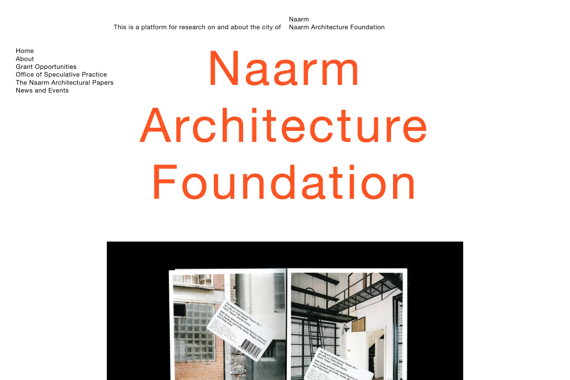 Screenshot of Naarm Architecture Foundation website