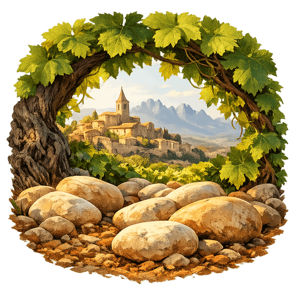 Detailed graphic of the Côtes du Rhône Villages wine region.